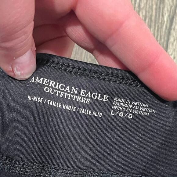 American Eagle Outfitters High Rise Leggings Stretch Pull-On Black Size Large - Picture 2 of 7